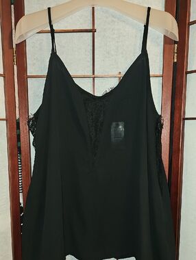 torrid Black Lace-Trim Slip Chemise